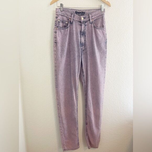 MOTHER SNACKS High Waisted Twizzy Skimp Wash Jeans in Silver Pink 27 - Picture 4 of 11